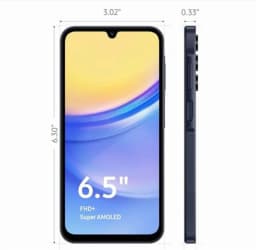 Samsung Galaxy A15 5G A Series 64GB Unlocked Android Cell Phone with 50MP Camera, Blue Black - Thumbnail 3