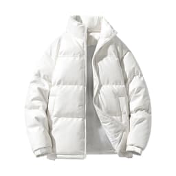 Xzbqbs Leather Jacket Men Winter Windproof Waterproof Puffer Jacket Casual Fashion Full Zip Stand Collar Thicken Warm Quilted Jacket - Thumbnail 1