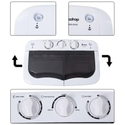 BAYUELSWU Portable Washing Machine14.3Lbs Twin Tub Washing Machine Low Noise for Home, Apartment, Dorms - Thumbnail 6