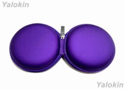 RHEA- Purple Protective Eva Leather Hard Travel Carrying Case For Earphones Bluetooths - Thumbnail 3