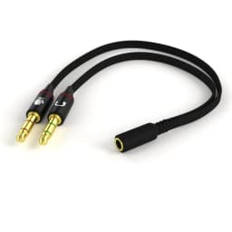 KNACK- Headset Splitter 3.5Mm Jack Dual Male Adapter Mic And Audio Headphone Gold - Thumbnail 3