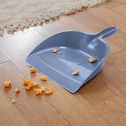 Sterilite Plastic Dustpan with Deep Basin, Handle Attaches to Broom Stick or Hangs on Wall, Indoor Floor Sweeping, Blue - Thumbnail 4