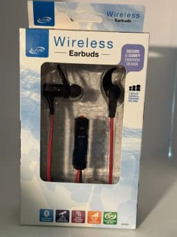 RHEA- Ilive Iaeb16B Wireless Bluetooth Earbud Headphones, Red And Black , New - Thumbnail 2