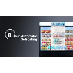 Glass Door Merchandiser Freezer 70 Cu.ft Swing Door Commercial Reach-In Display Freezers with LED Top Panel Upright Freeze Storage - Thumbnail 9