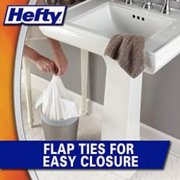 Hefty Small Garbage Bags, Flap Tie, Lavender & Sweet Vanilla Scent, 4 Gallon, 26 Count - Thumbnail 3