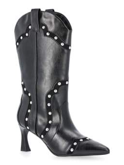 Madden NYC Women's Studded Heeled Western Boots - Thumbnail 1