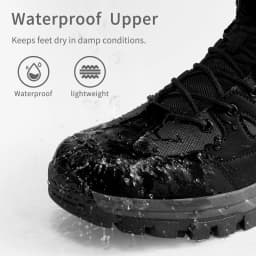 MeMoride Men's Waterproof Hiking Boots Outdoor Mid Trekking Lightweight Mountaineering Shoes - Thumbnail 4