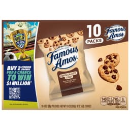 Famous Amos Classic Chocolate Chip Cookies, Bite-size cookies, Sweet Treats, 10 Pack Box, 1oz Bag - Thumbnail 13