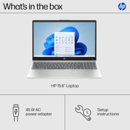 HP 15.6 inch Laptop, HD Touchscreen Display, AMD Ryzen 3 7320U, 8 GB RAM, 128 GB SSD, AMD Radeon Graphics - Thumbnail 4