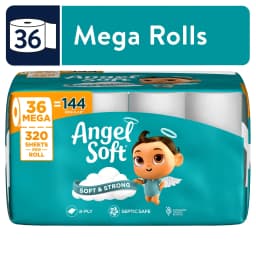 Angel Soft 2-Ply Toilet Paper, 36 Mega Rolls, 320 Sheets per Roll - Thumbnail 1