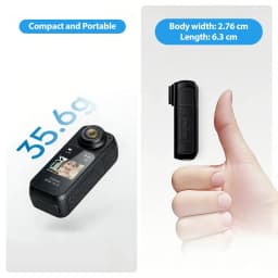 Mini Action Camera 64GB ,Thumb POV Portable Body Cam Wearable Video Recorder, Helmet Mount, Magnetic Sport DV for Cycling, Motorcycle ,Pet, Vlog - Thumbnail 6
