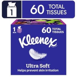 Kleenex Ultra Soft 3-Ply Cube Box Facial Tissues, 1 Pack (60 Total Tissues) - Thumbnail 1