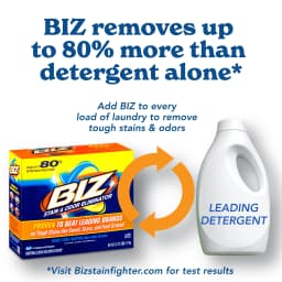 BIZ Stain and Odor Eliminator Powder for Tough Stains, 60 oz - Thumbnail 5