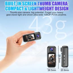 B-Qtech Mini Body Camera 128GB, 1080P Action Cam with 1.5" Touch Screen & Charging Case, Wearable Video Recorder - Thumbnail 5