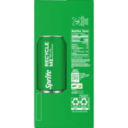 Sprite Lemon-Lime Caffeine Free Soda Pop Cans, 12 fl oz, 24 Pack - Thumbnail 13