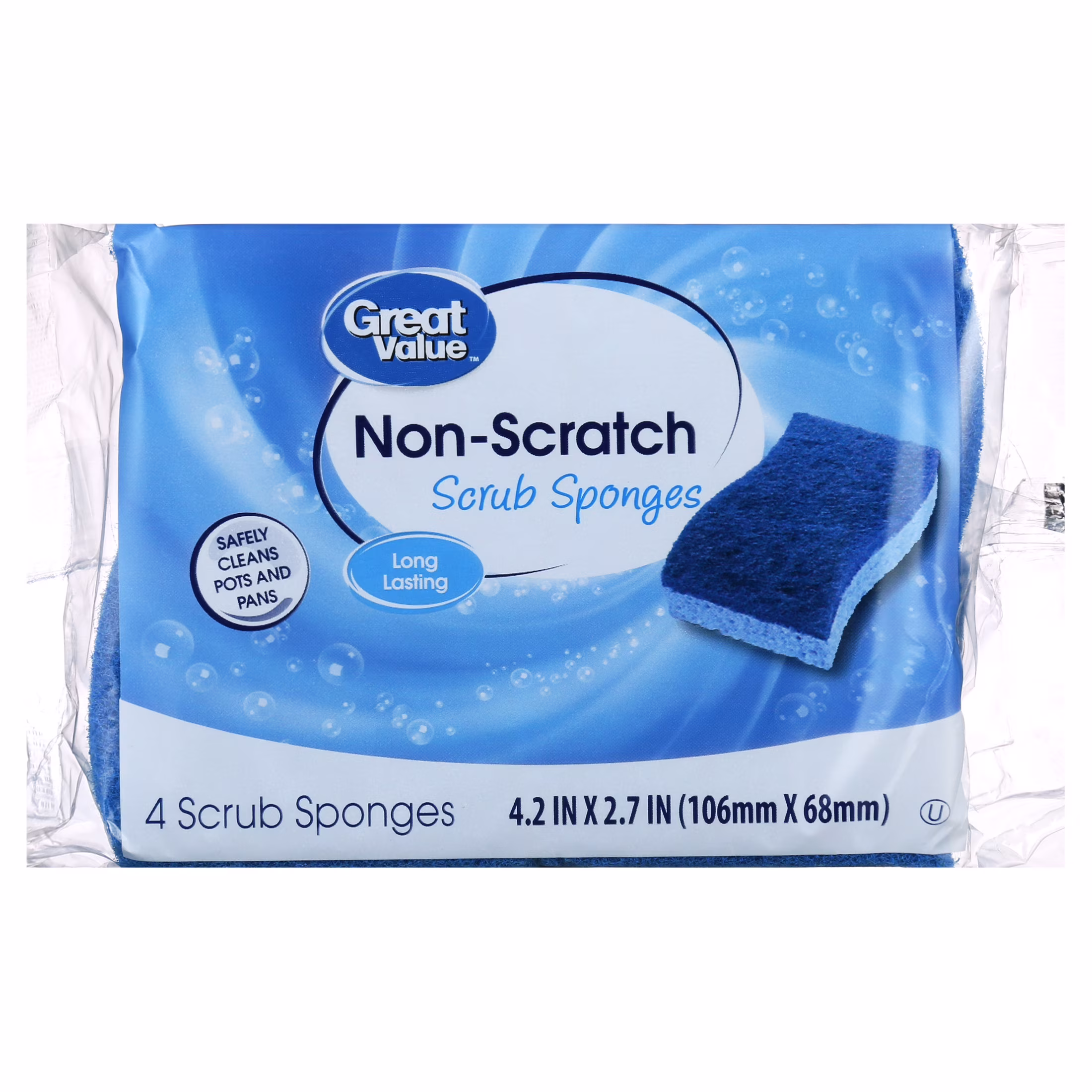 Great Value Non-Scratch Scrub Sponges, 4 Count - Thumbnail 1