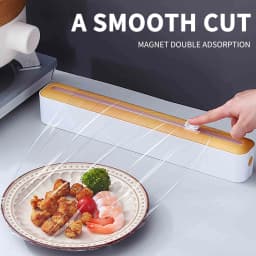 Kcavykas Cling Wrap Autumn Promotions Space-Saving Mounting Precise Cutting Implementation Cling Wrap With Cutter Durable Stable Versatility in Sizes - Thumbnail 1