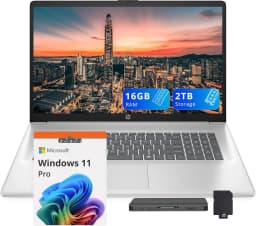 HP 17.3" FHD Business Laptop, Intel i7-1355U, 16GB RAM, 2TB Storage (1TB SSD+1TB Docking Station Set) - Thumbnail 1
