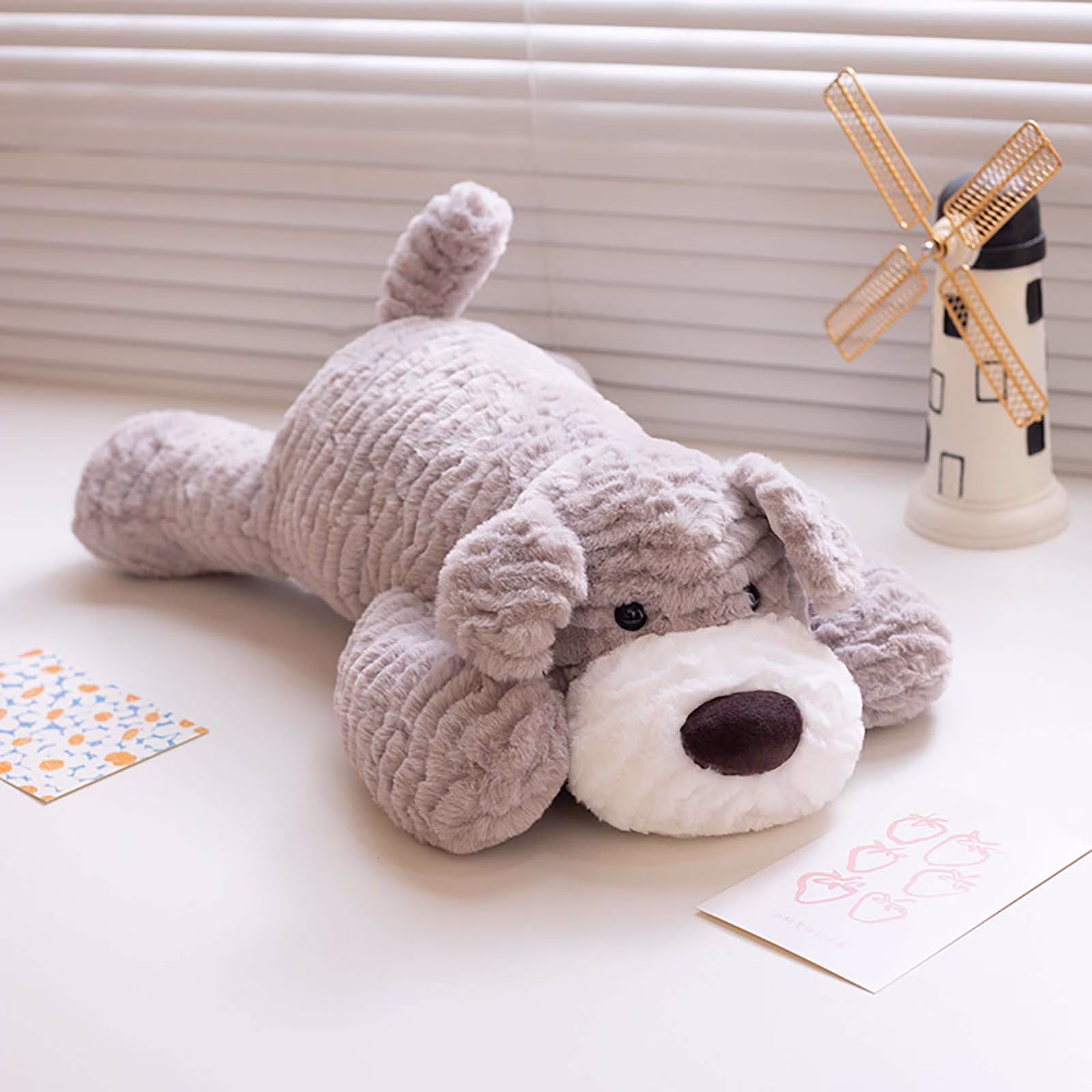 E-962 C Adorable Lying Down Dog Doll Plush For Cozy Cuddles #GC14A - Thumbnail 2