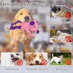 LECHONG Christmas Dog Toys for Small Dogs, 5 Pack, Stuffed Animal Squeaky Dog Toys for Medium and Large Dogs, Puppy Toys - Thumbnail 2