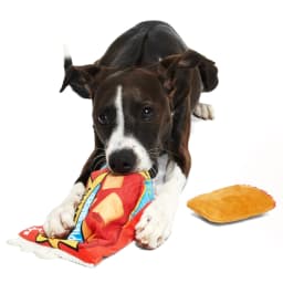BARK 3-Part Pizza Roll Squeak Lovers Snacks Dog Toy For Medium and Large Dog Sizes - Thumbnail 5