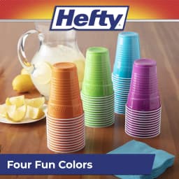 Hefty Party On Disposable Plastic Party Cups, Assorted Colors, 16 oz., 100 Count - Thumbnail 5