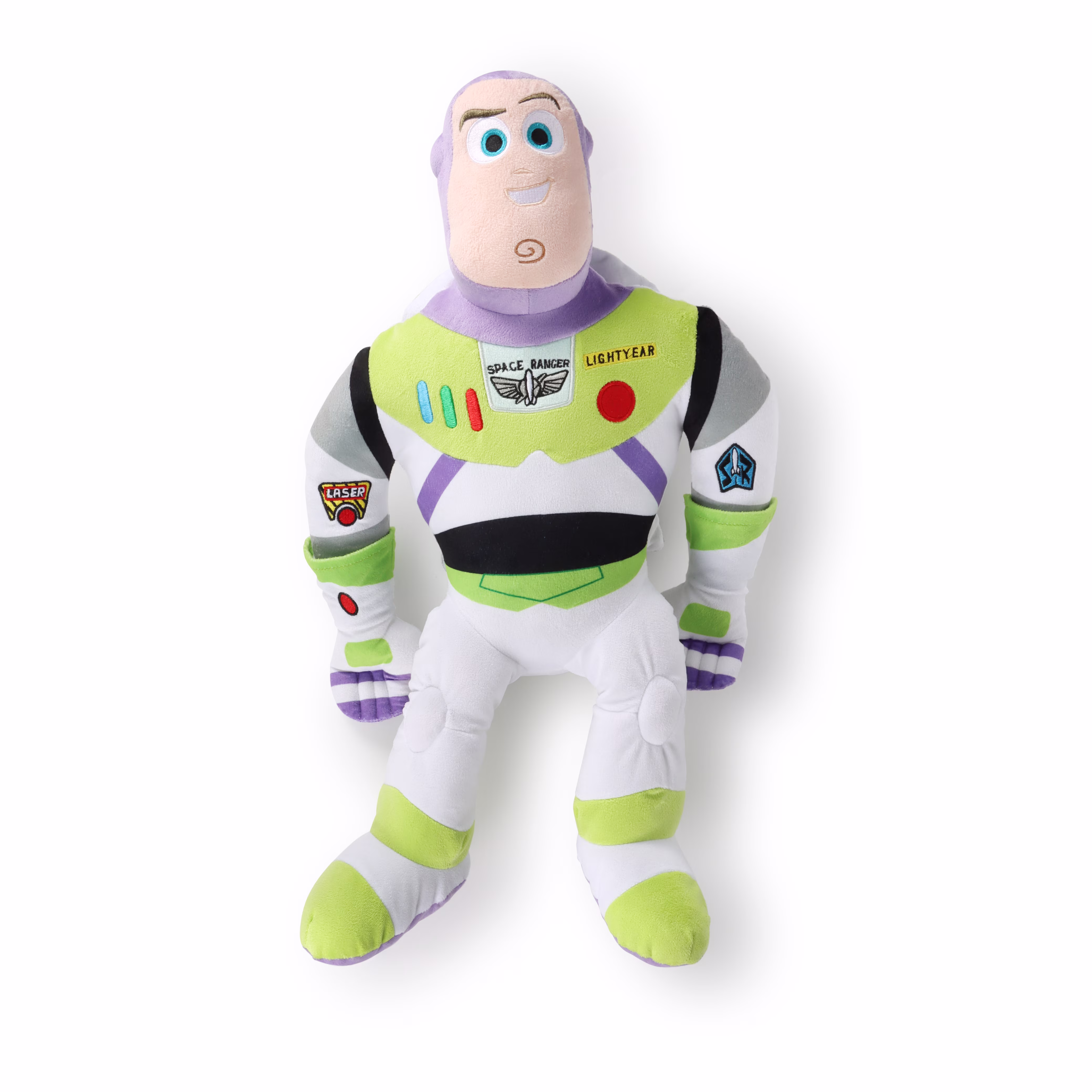 Buzz Lightyear Kids Decorative Pillow Buddy, Polyester Velboa, Green & Purple, 23", Toy Story, Disney - Thumbnail 6