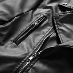 DUMUIELD Men Faux Leather Jacket Full Zip Up Collar PU Leather Motorcycle Jacket Plus Size Bomber Coat Outwear with Pockets Black,L - Thumbnail 6