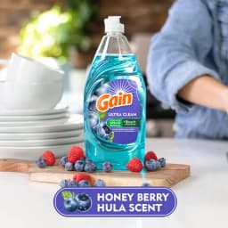 Gain Ultra Dish Washing Liquid Dish Soap, Honey Berry Hula Scent, 90 fl oz - Thumbnail 5
