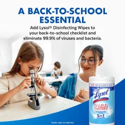 Lysol Disinfecting Wipes, All Purpose Cleaner, Multi Surface Antibacterial Cleaning Wipes, Cleaning Supplies, Crisp Linen Scent, 80 Count - Thumbnail 9