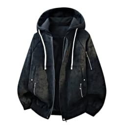 Men's Faux Leather Jacket Motorcycle Jacket with Hood Outdoor Office Business Casual Workwear Motorcycle Riding Outdoor Activities - Thumbnail 2