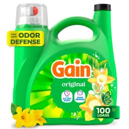 Gain Laundry Detergent Liquid, Now with Odor Defense, Original Scent, 132 fl oz, 100 Loads - Thumbnail 1