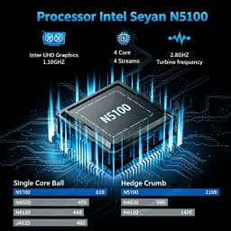 15.6 Inch Molegar Laptop with Intel N5100 Processor, 8GB RAM 256GB SSD, FHD IPS Screen - Thumbnail 3