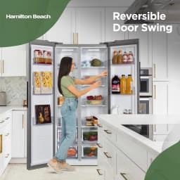 Hamilton Beach HZ8551 15.6 Cu Ft Side-by-Side Refrigerator, Platinum - Thumbnail 3