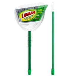 Libman Angle Broom and Dustpan Set with Steel Handle for Indoor Outdoor Use - Thumbnail 1