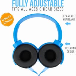 RHEA- New Barks Classroom Headphones W/ Mic – Sapphire, K-12 School Use, On-Ear Blue - Thumbnail 5