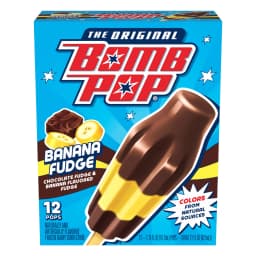 Bomb Pop Banana Fudge Freeze Ice Pop, Frozen Freezer Dessert, 12 Pack - Thumbnail 1