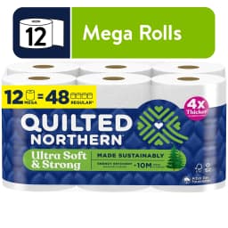 Quilted Northern Ultra Soft & Strong 2-Ply Toilet Paper, 12 Mega Rolls, 255 Sheets Per Roll - Thumbnail 1