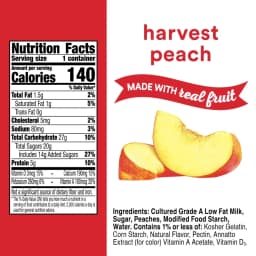 Yoplait Original Low Fat Harvest Peach Yogurt Cup, Made with Real Fruit, 6 oz - Thumbnail 9