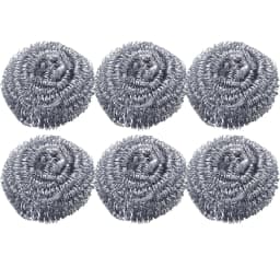 6 Pack Steel Scrubber, Metal Kitchen Scrubbing Sponges, Dishwashing Scouring Pads Heavy Duty, Premium Stainless Steel Scrubbers for Cleaning Dishes - Thumbnail 1