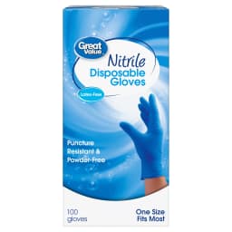 Great Value Nitrile Disposable Gloves, One Size, 100 Count - Thumbnail 2