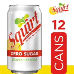 Squirt Zero Sugar Grapefruit Soda Pop, 12 fl oz, 12 Pack Cans - Thumbnail 4