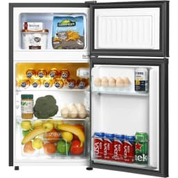 3.5 Cu.Ft Mini Fridge with Freezer Dual Door Fridge with 7 Level Adjustable Thermostat Refrigerator for Dorm, Office, Kitchen, Black - Thumbnail 2