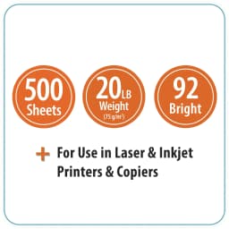 Pen + Gear Copy Paper, 8.5" x 11", 92 Bright, White, 20 lb., 1 Ream (500 Sheets) - Thumbnail 5