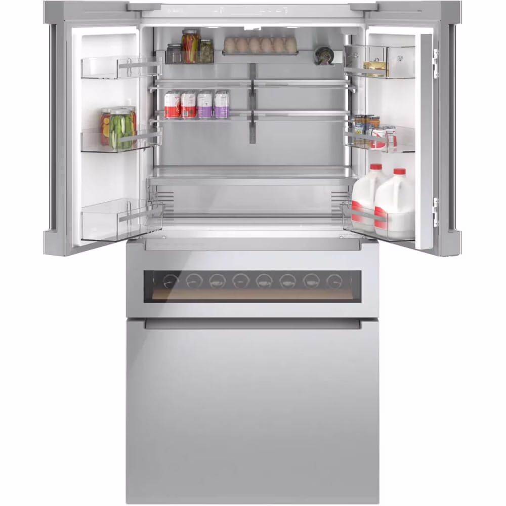 Bosch B36CL81ENG 20.5 Cu. Ft. Stainless Steel Counter-Depth 4-Door Smart Refrigerator - Thumbnail 4