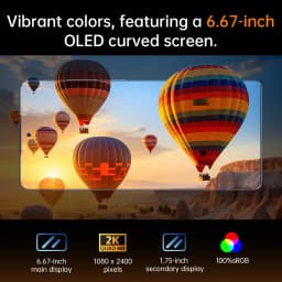 W & O Unlocked Android 14 Smartphone, 6.67"Curved Screen 4G Dual SIM Cell Phone with 1.75" Secondary Screen, 8GB+256GB Expandable 2TB, 64MP Triple Camera, 5000mAh Battery (Blue) - Thumbnail 7