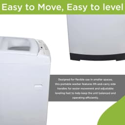 Hamilton Beach 2.1 Top Load Portable Washing Machine with 6 Wash Cycles, White, HBPW210 - Thumbnail 5