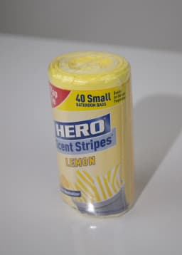 Hero Scent Stripes 4-Gallon, Lemon Scented, Small Flap Tie Trash Bags, 40 Count - Thumbnail 4