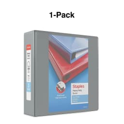 Staples Heavy-Duty 3-Inch D 3-Ring View Binder Gray (26368) 976043 - Thumbnail 6