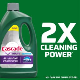 Cascade Platinum Dishwashing Liquid Gel, Lemon, 75oz - Thumbnail 3